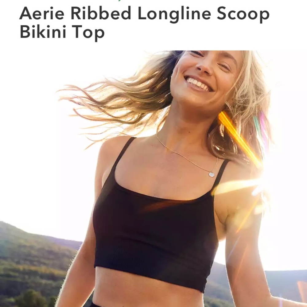 Aerie Ribbed Longline Scoop Bikini Top